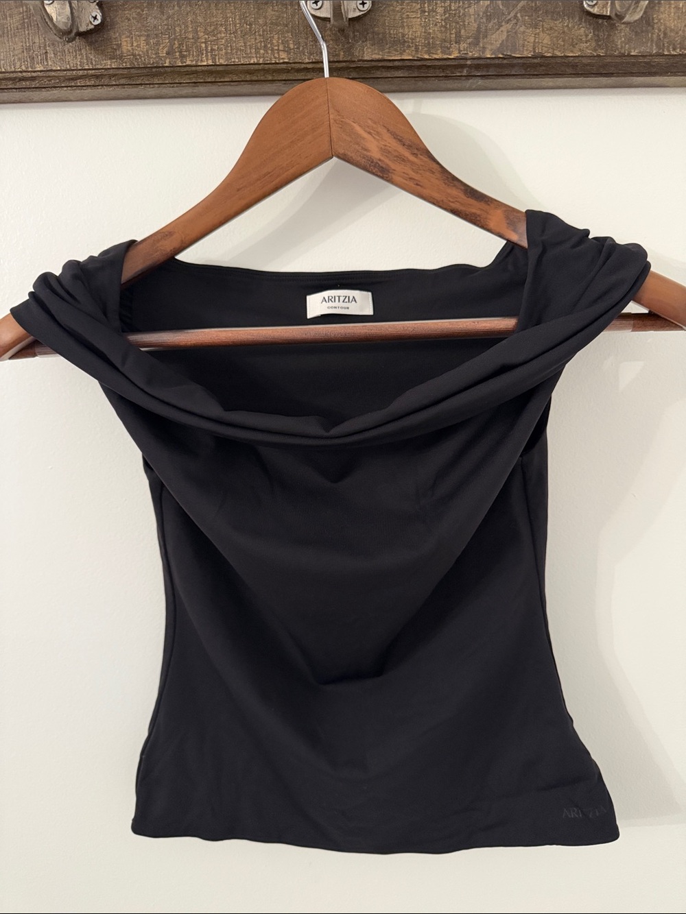 Aritzia Black Contour Cowl Neck Top - Size S